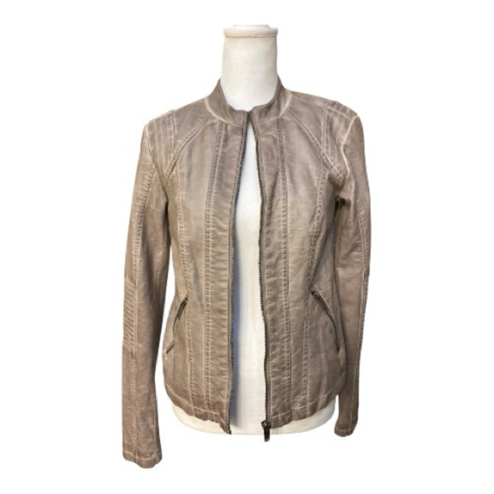 Maurices Taupe Faux Leather Jacket